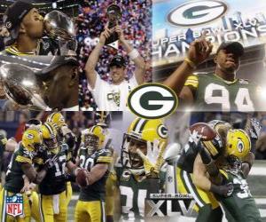 yapboz Green Bay Packers onların Super Bowl 2011 kazanmak kutlamak